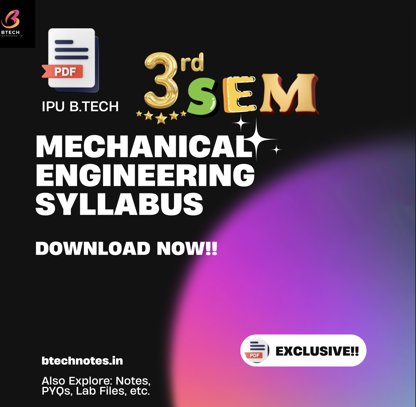 IPU B.Tech 3rd Sem Mechanical Engineering Syllabus